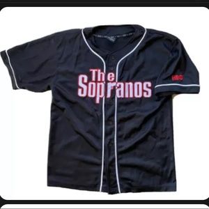 Rare Vintage The Sopranos HBO Promo Baseball Jersey Tony #1 Size Large Bada Bing